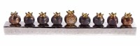 Yair Emanuel Strip Candle Menorah Copper Pomegranate Candle Holders