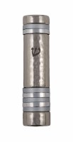 Yair Emanuel Mezuzah Case Hammered Metal Designed with Silver Rings 12cm