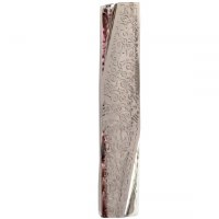 Yair Emanuel Mezuzah Case Hammered Aluminum Geometric Design with Silver Color Pomegranate Cutout 12cm