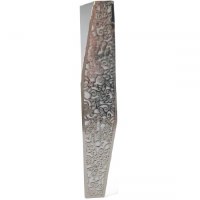 Yair Emanuel Mezuzah Case Matte Aluminum Geometric Design with Silver Color Pomegranate Cutout 12cm