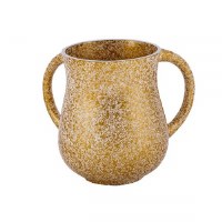 Wash Cup Metal Gold Colored Marble Design by Yair Emanuel