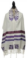 Additional picture of Yair Emanuel Tallis Purple Stripes and Magen David Design 20"