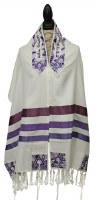 Yair Emanuel Tallis Purple Stripes and Magen David Design 20"