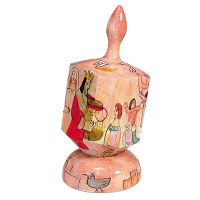 Yair Emanuel Large Painted Dreidel With Stand - Pink