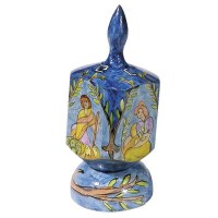 Yair Emanuel Large Painted Dreidel With Stand - Figures Design