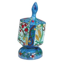 Yair Emanuel Large Painted Dreidel With Stand - Seven Species