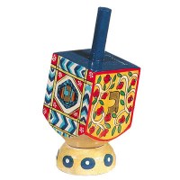 Yair Emanuel Small Painted Dreidel With Stand - Assorted Design