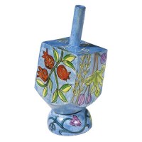 Yair Emanuel Small Painted Dreidel With Stand - Seven Species