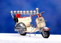 Candle Menorah Hand Crafted Metal Easy Riding Motorcycle