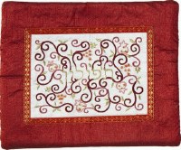 Yair Emanuel Embroidered Tefillin Bag White on Maroon