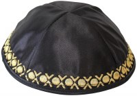 Yarmulka Circles Black Satin