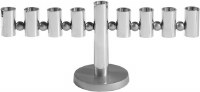 Yair Emanuel Chanukah Menorah with Cylinders and Beads Silver Colored