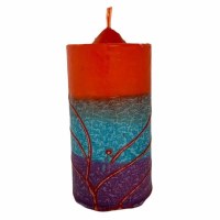 Safed Round Havdallah Candle Assorted Colors 6"