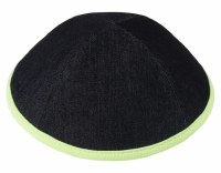 iKippah Black Denim with Neon Green Mesh Rim Size 5