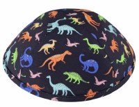 Additional picture of iKippah Colored Dinos Black Size 4