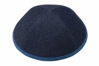 Additional picture of iKippah Navy Denim with Light Blue Denim Rim Size 16cm