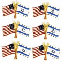 Israeli American Flag Lapel Pin 6 Pack