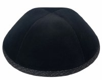 iKippah Black Velvet with Black Etch Rim Size 1