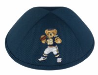 iKippah Blue Mesh with Dov Bear Football Applique Size 2