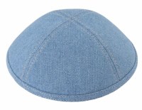 iKippah Mid Denim with Tan Double Stitching Size 4