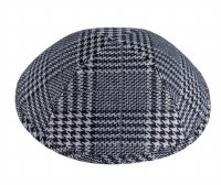 iKippah Navy White Houndstooth Plaid Size 3