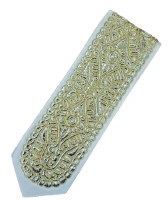 Atara Gefluchtene Gold Silver Metallic Wire Embroidered Detailed Design 5.5"