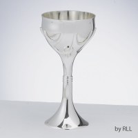 Kiddush Cup on Stem Silver Plated with "Tree of Life" Design
