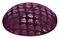 Eggplant Blind Embossed Kippah without Trim