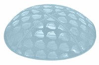 Light Blue Blind Embossed Kippah without Trim