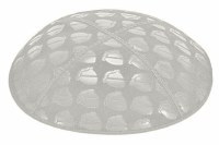 Light Grey Blind Embossed Kippah without Trim