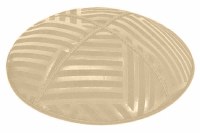 Beige Blind Embossed Angle Stripes Kippah without Trim