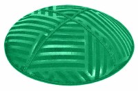 Emerald Blind Embossed Angle Stripes Kippah without Trim