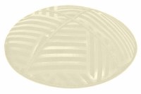 Ivory Blind Embossed Angle Stripes Kippah without Trim