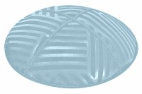 Light Blue Blind Embossed Angle Stripes Kippah without Trim