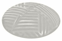 Light Grey Blind Embossed Angle Stripes Kippah without Trim