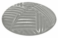 Medium Grey Blind Embossed Angle Stripes Kippah without Trim