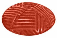 Orange Blind Embossed Angle Stripes Kippah without Trim