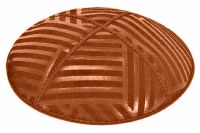 Rust Blind Embossed Angle Stripes Kippah without Trim