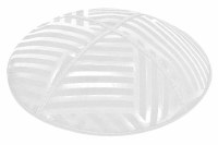 White Blind Embossed Angle Stripes Kippah without Trim
