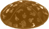 Luggage Blind Embossed Animals Kippah without Trim