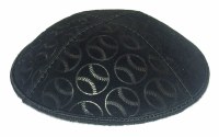 Baseball Blind Embossed Kippah Assorted Colors