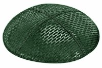 Green Blind Embossed Brick Kippah without Trim