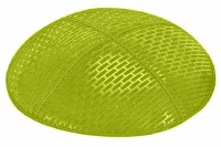 Lime Blind Embossed Brick Kippah without Trim