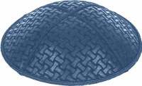 Denim Blind Embossed Chain Link Kippah without Trim