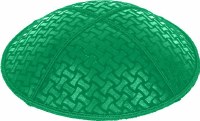 Emerald Blind Embossed Chain Link Kippah without Trim