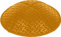 Gold Blind Embossed Chain Link Kippah without Trim