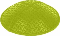Lime Blind Embossed Chain Link Kippah without Trim