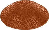 Rust Blind Embossed Chain Link Kippah without Trim