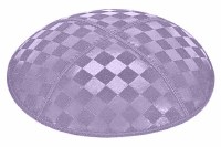 Lavender Blind Embossed Checkerboard Kippah