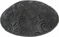 Black Blind Embossed Circles Kippah